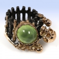 Bild 2 von UNIKAT ! 925 Silber Fine Art Designer Ring mit echtem grünen Afrika Prehnit