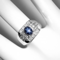 Bild 3 von Bezaubernder 925 Silber Ring mit echtem Blue- Star Sternsaphir GR 54 (Ø17.2 mm)