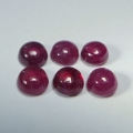 3.8 ct. 6 Stück runde pink rote 4.5 mm Mosambik Rubin Cabochons