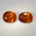 3.10 ct . Schönes Paar ovale 7.5 x 6 mm Namibia Spessartin Granate