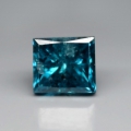 0.12 ct. Feiner 2.7 x 2.4 mm Fancy Blue Diamant, Karree-  Prinzess- Cut