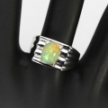 Bild 3 von Bezaubernder 925 Silber Ring mit Äthiopien Opal, GR 59,5 (Ø19 mm)