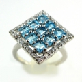 Faszinierender 925 Silber Ring mit Brasilien Sky Blue Topas GR 53,5 (Ø 17 mm)