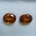 2.29 ct SI. Feines Paar ovale 7.2 x 5.5 mm Madagaskar Hessonit Granate