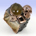 UNIKAT! 925 Silber Fine Art Designer Ring mit Saphir GR 59 (Ø 18,8 mm)