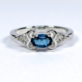 Zarter 925 Silber Ring mit London Blue Topas, Größe 55 (Ø 17.7 mm)