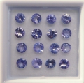 2.62 ct. 15 Stück feine blau- violette runde 3.4 mm Tansanite