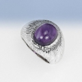 Nobler 925 Silber Ring mit echtem Intensiv Violetten Bolivien Amethyst  GR 54,5