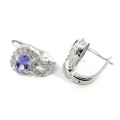 Bild 2 von Edle 925 Silber Ohrringe mit echten Blau Violetten Tansanit Edelsteinen