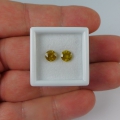 1.41 ct schönes Paar runde grünlich Gelbe 5.6 mm Titanit Sphen Edelsteine