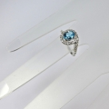Bild 3 von 925 Silber Ring mit echtem Swiss Blue Topas Edelstein, GR 54,5 (Ø 17,5 mm)