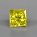 0.12ct  Attraktiver 2.6 mm Fancy Gelber Afrika Diamant mit Prinzess Schliff