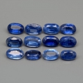 4.04 ct. 12 Stück ovale unbeh. blaue ca 5 x 3 mm Sri Lanka Kyanite