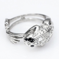 Bild 3 von 925 Silber Frosch Ring mit schwarzem Afrika Spinell  GR 54,5 (Ø 17,5 mm)