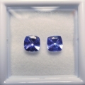 Bild 1 von 1.45 ct. Tolles Paar 5.5 x .5.5 mm blau violette Cushion Tansanite