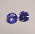 1.10 ct. Feines Paar runde 5 mm blau violette Tansanit Edelsteine