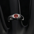 Bild 2 von Feiner 925 Silber Ring mit dunkelrotem Rhodolith Granat, GR 53 (Ø16,8 mm)