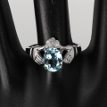 Bild 3 von Feiner 925 Silber Ring mit Brasilien Sky Blue Topas, Größe 59 (Ø 18,8 mm)
