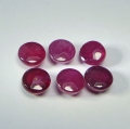 Bild 2 von 3.8 ct. 6 Stück runde pink rote 4.5 mm Mosambik Rubin Cabochons