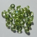 1.75 ct  30 Stück feine grüne runde 2.5 mm Pakistan Peridot Edelsteine