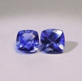 Bild 1 von 1.40 ct. Schönes Paar 5.5 x .5.5 mm blau violette Cushion Tansanite