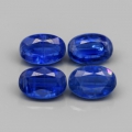 3.11ct. 4 Stück ovale Dunkel Royalblaue 6 x 4 mm Kyanit Edelsteine