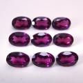 5.03 ct. VS ! 9 Stück ovale Pink- Violette 6 x 4 mm Rhodolith Granate