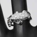 Bild 2 von 925 Silber Frosch Ring mit schwarzem Afrika Spinell  GR 54,5 (Ø 17,5 mm)