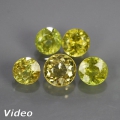 1.61 ct. 5 Stück schöne runde Gelblich Grüne RAR Titanit Sphen Edelsteine