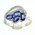 Zarter 925 Silber Ring mit echten Royalblauen Afrika Saphiren GR 56,5 (Ø18 mm)