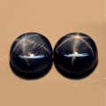 1.87 ct. Perfektes Paar runde dunkelblaue 5 mm Blue-Star Sternsaphire
