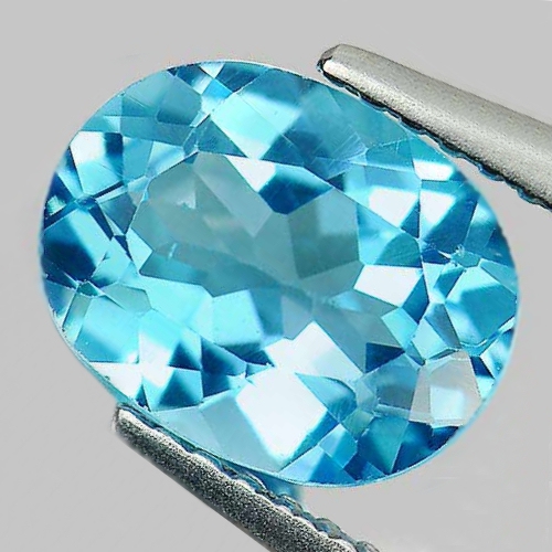 Bild 1 von 2.30 ct. VS! Ovaler 9.2 x 7.1 mm Brasilien Swiss Blue Topas