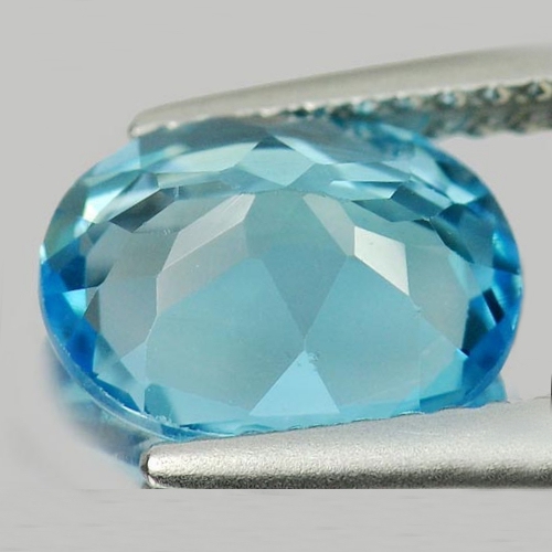 Bild 1 von 2.30 ct. VS! Ovaler 9.2 x 7.1 mm Brasilien Swiss Blue Topas