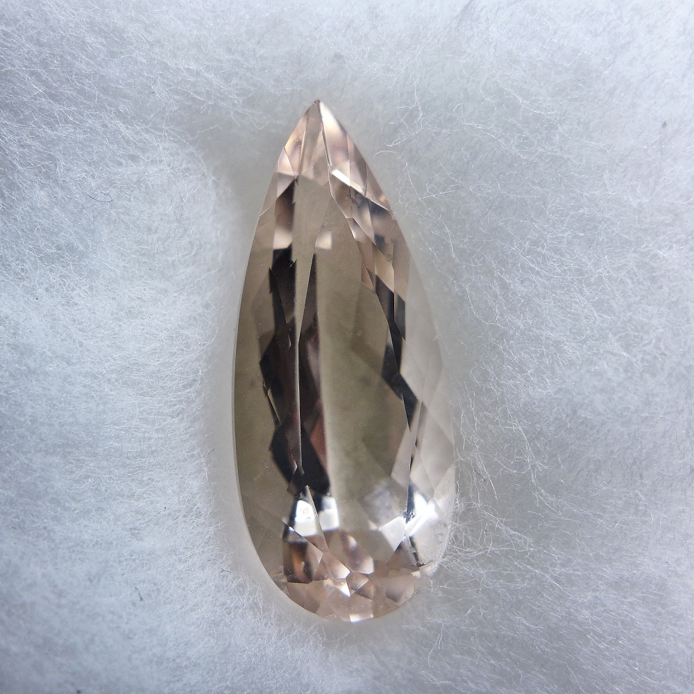 Bild 1 von 6.1 ct if! Fine Peach Pink 19.5 x 8.3 mm Madagascar Pear Facet Morganite
