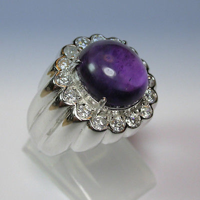 Bild 1 von Exzellenter 925 Silber Ring mit großem Intensiv violetten UruguayAmethyst GR 57