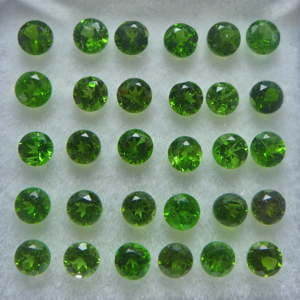 Bild 1 von 2.30 ct. 30 pieces round natural 2.5 mm Chrome Diopside Gems