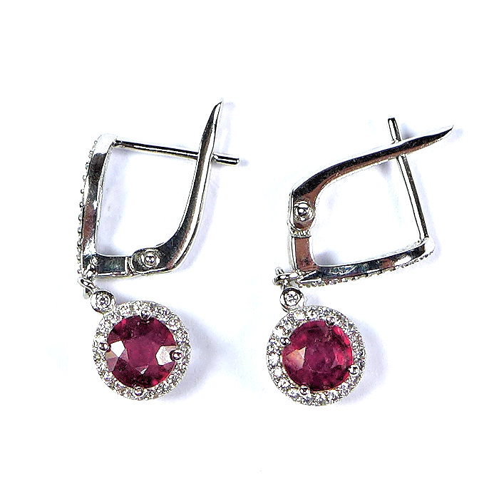 Bild 1 von 925 Silver Earrings with Blood Red Mozambique Ruby Gemstones