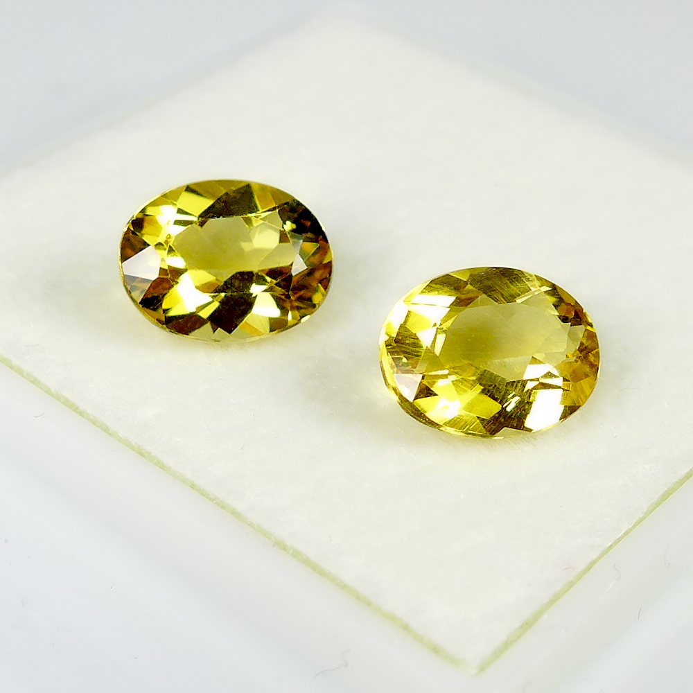 Bild 1 von 3.31 ct. Fine Pair oval Gold Yellow 9 x 7 mm Brazil Beryll Gemstones