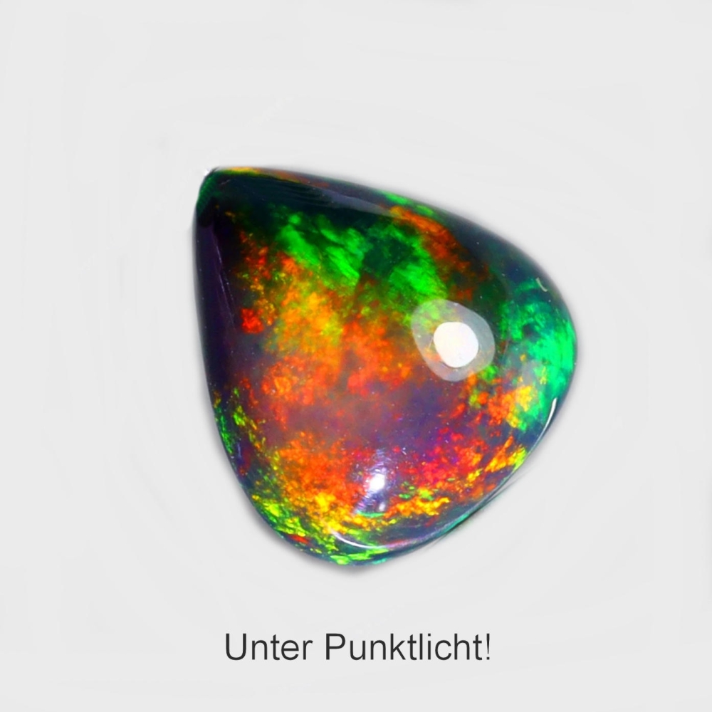 Bild 1 von 3.40 ct. Black 11.8 x 10.5 mm Ethiopian Multi Color Opal Pear