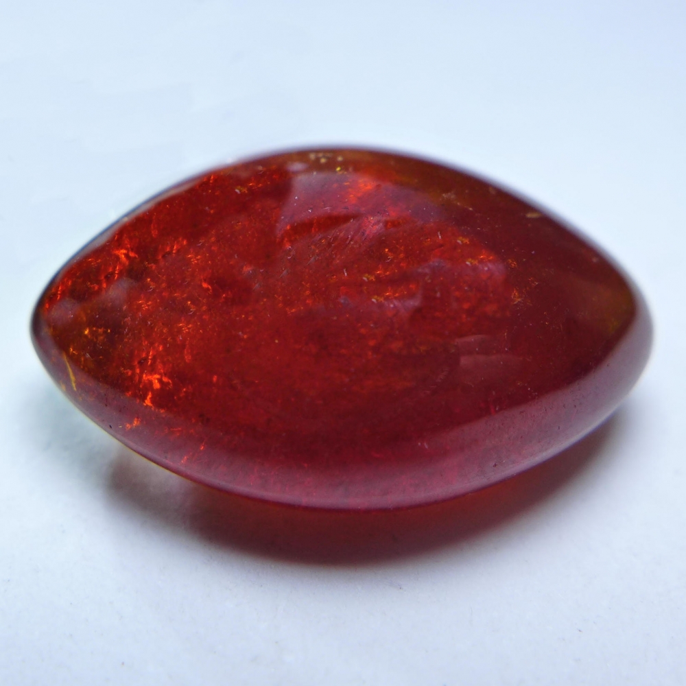 Bild 1 von  25.2 ct. Großer orangeroter ovaler 20.5 x 14 mm Spessartin Granat Cabochon