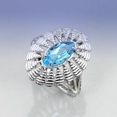 Bild 1 von 925 Silber Ring mit echtem Sky Blue Blue Topas Edelst. GR 55  (Ø17.7 mm)