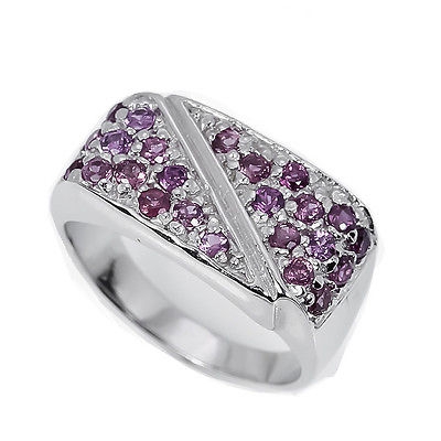 Bild 1 von 925 Silber Ring mit Pink- Violetten Rhodolith Granat Edelsteinen GR 55 (Ø17.7mm)