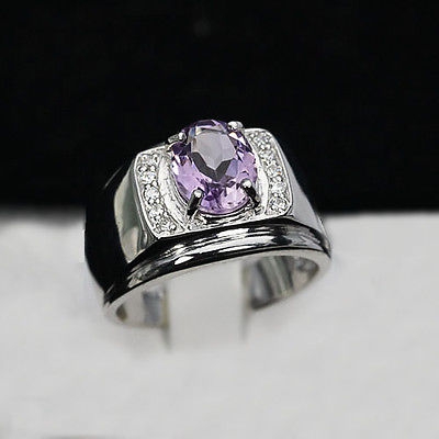 Bild 1 von Traumhafter 925 Silber Ring mit Violettem 9 x 7 mm Bolivien Amethyst  GR 55