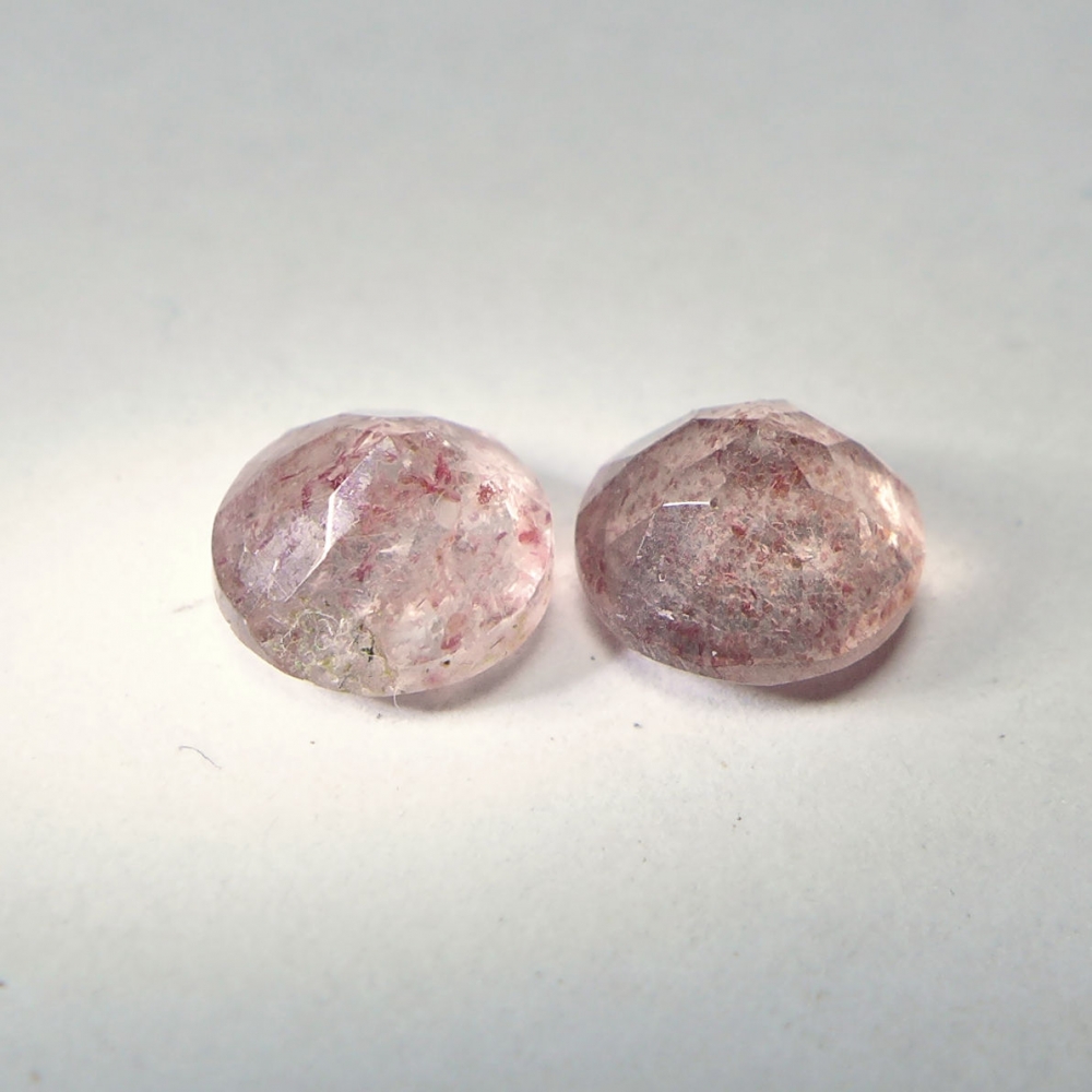 Bild 1 von 2.36 ct. Feienes Paar rosarote runde 6.7 - 7 mm Quarz