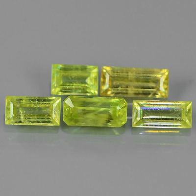 Bild 1 von 1.79 ct. 5 Stück feine gelblich- Grüne Titanit Sphene Edelsteine aus Madagaskar