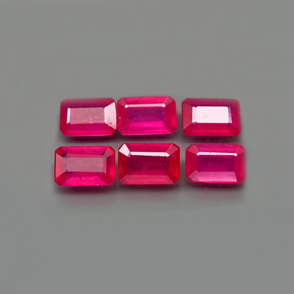 Bild 1 von 3.97 ct. 6 Pieces Top Pink Red 6 x 4 mm Mozambique Rubies