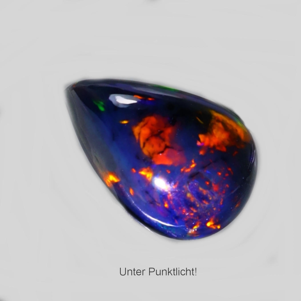 Bild 1 von 3.78 ct. Natürlicher schwarzer 15 x 10 mm Äthiopien Multi Color Opal Tropfen