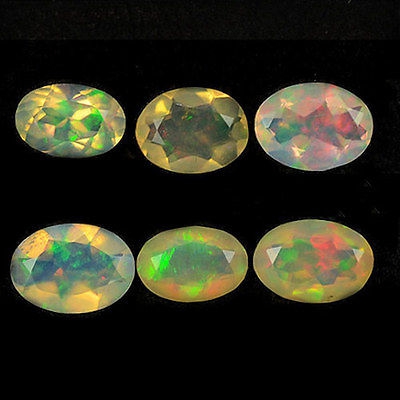 Bild 1 von 2.21 ct 6 St. tolle ovale facett. Multi-Color Yita Ridge Opale mit schönem Flash