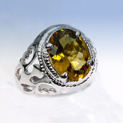 Bild 1 von Sehr schöner 925 Silber Ring mit echtem 7.33 ct. Afrika Citrin Quartz  GR 56,5