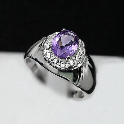 Bild 1 von Edler 925 Silber Ring mit echtem 1.21 ct. Brasilien Amethyst GR 61